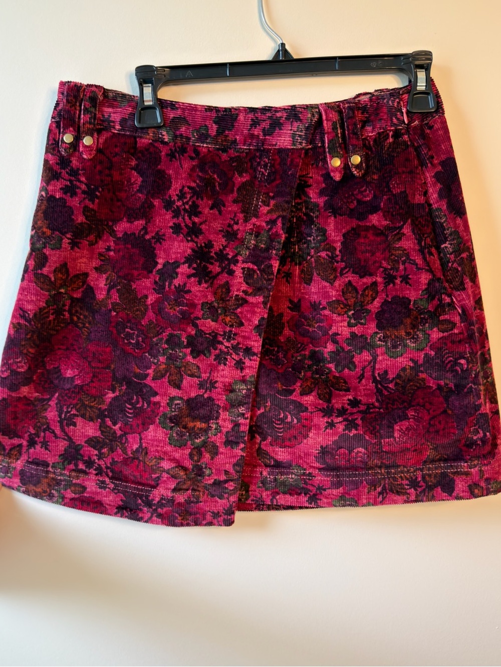 Anthropologie Pilcro Floral Corduroy Mini Skirt